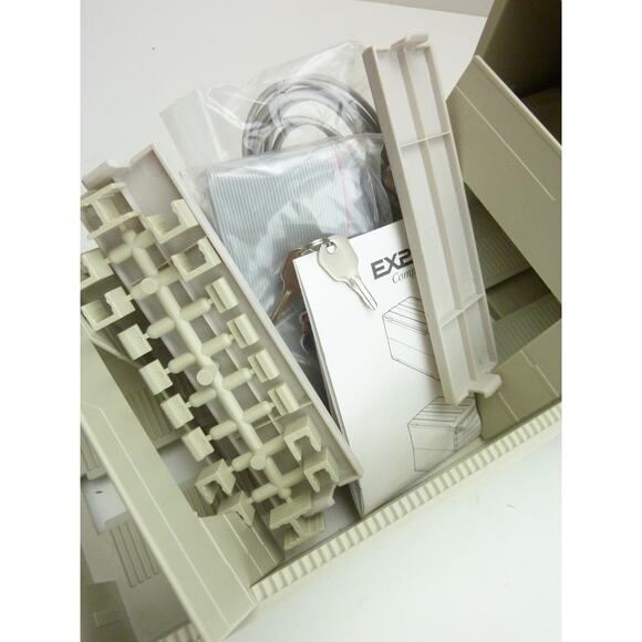 Vintage Exponent CD-ROM Media Storage Organizer Drawer Box with Key - Picture 5 of 7